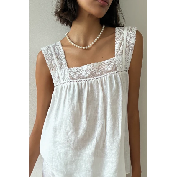Posse Veronica Top – sustainable Tops in White from Australian designer at Luxury Shoes .