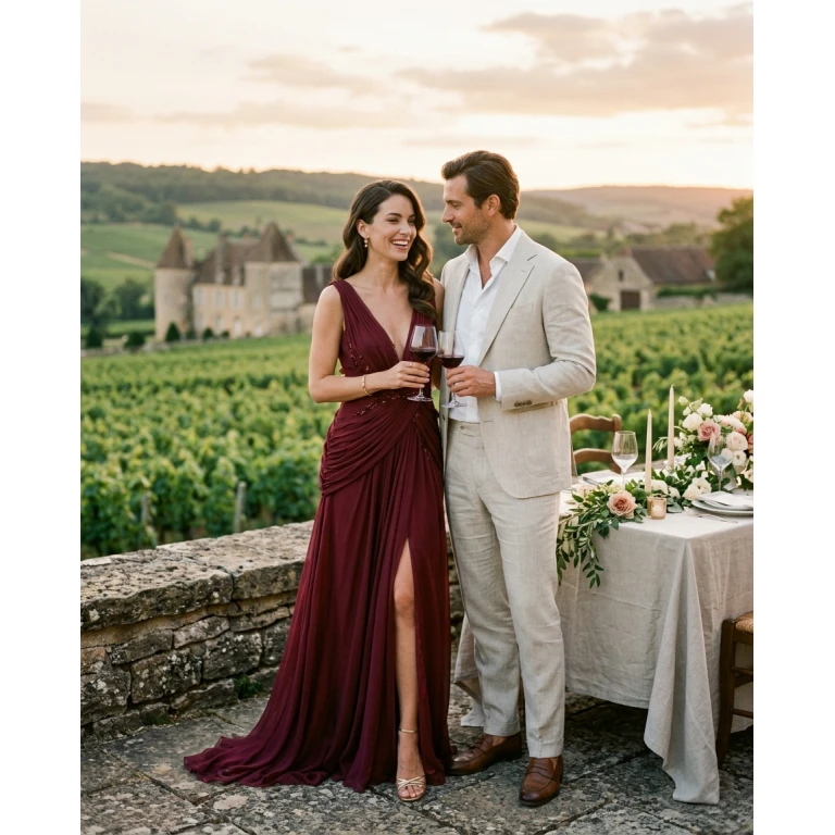 Gemma Deeks Style Guide: Resort chic Anniversary in Burgundy Summer 2026
