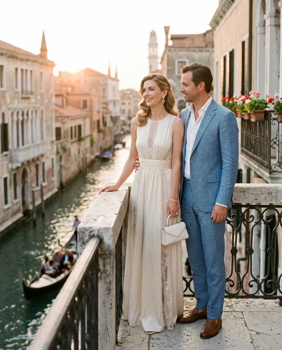 Gemma Deeks Style Guide: Resort chic Anniversary in Venice Summer 2026