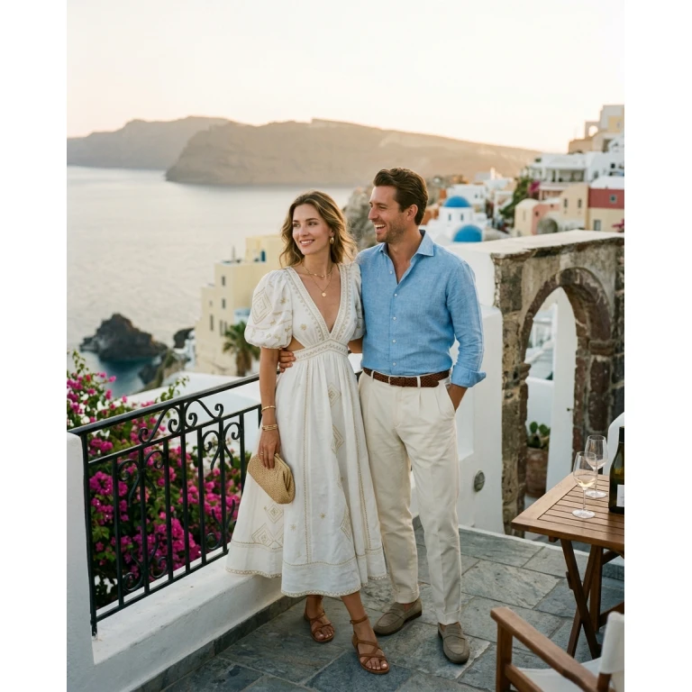Gemma Deeks Style Guide: Resort chic Date night in Santorini Summer 2026