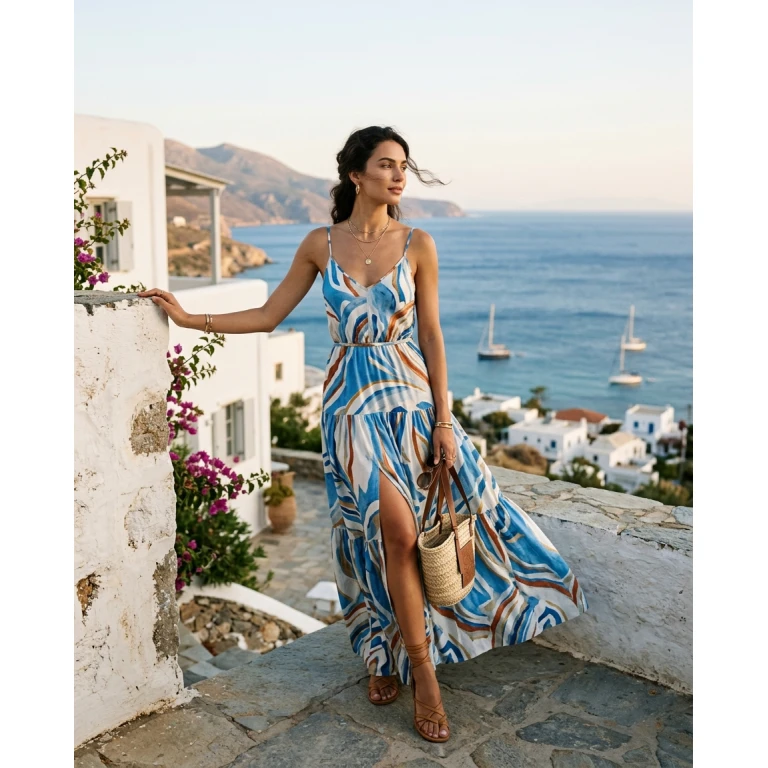 Gemma Deeks Style Guide: Resort chic Designer Summer Dresses in Crete Summer 2026