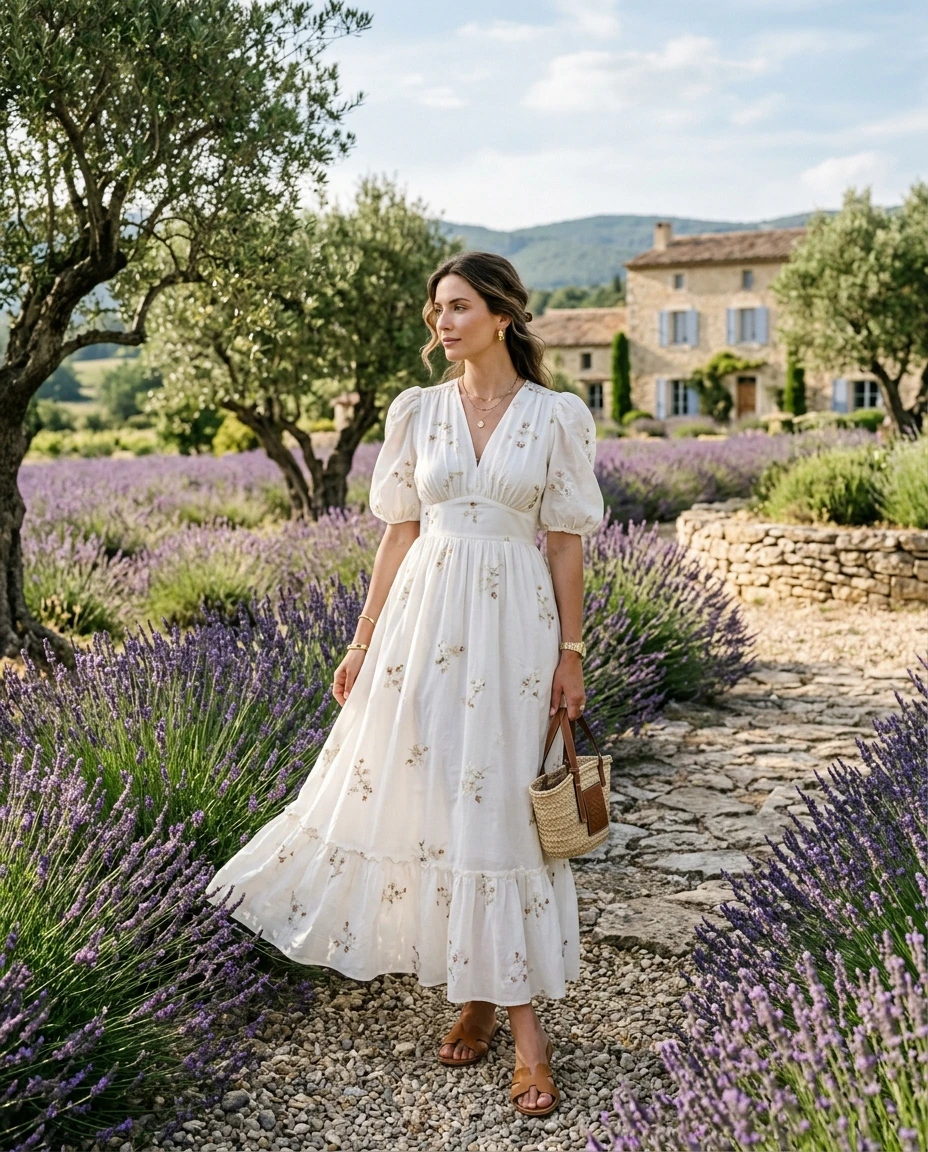 Gemma Deeks Style Guide: Resort chic Designer Summer Dresses in Provence France Summer 2026