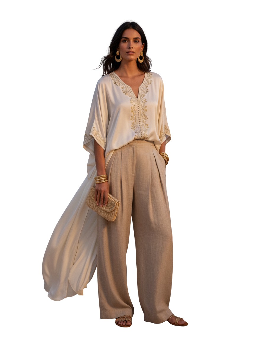Gemma Deeks Style Guide: Resort chic dinner outfit in Majorca Summer 2026