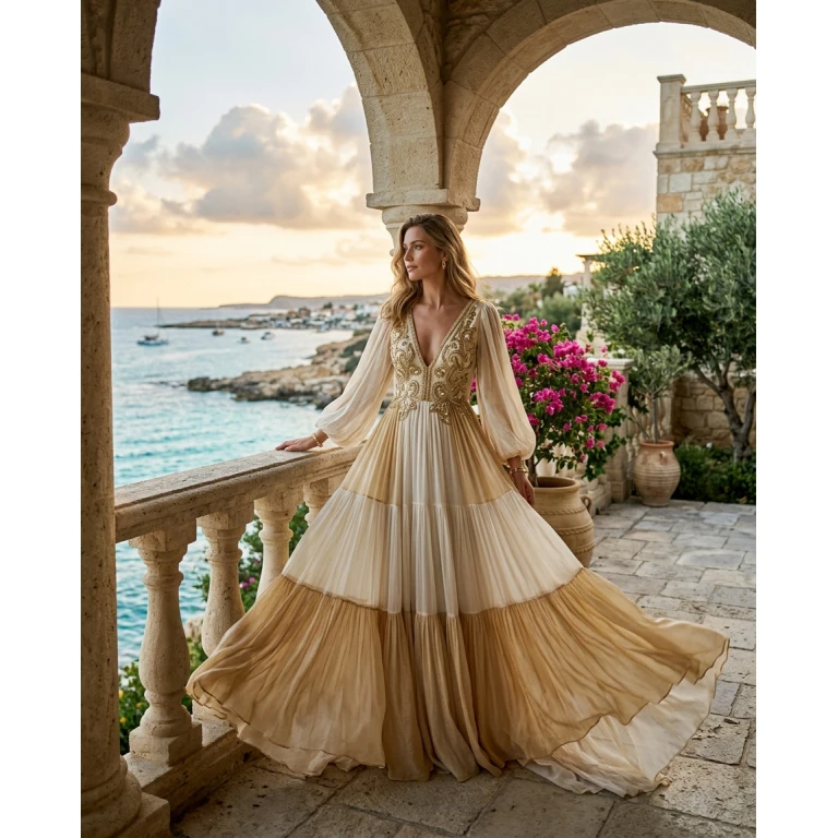 Gemma Deeks Style Guide: Resort chic gala gown in Cyprus Summer 2026