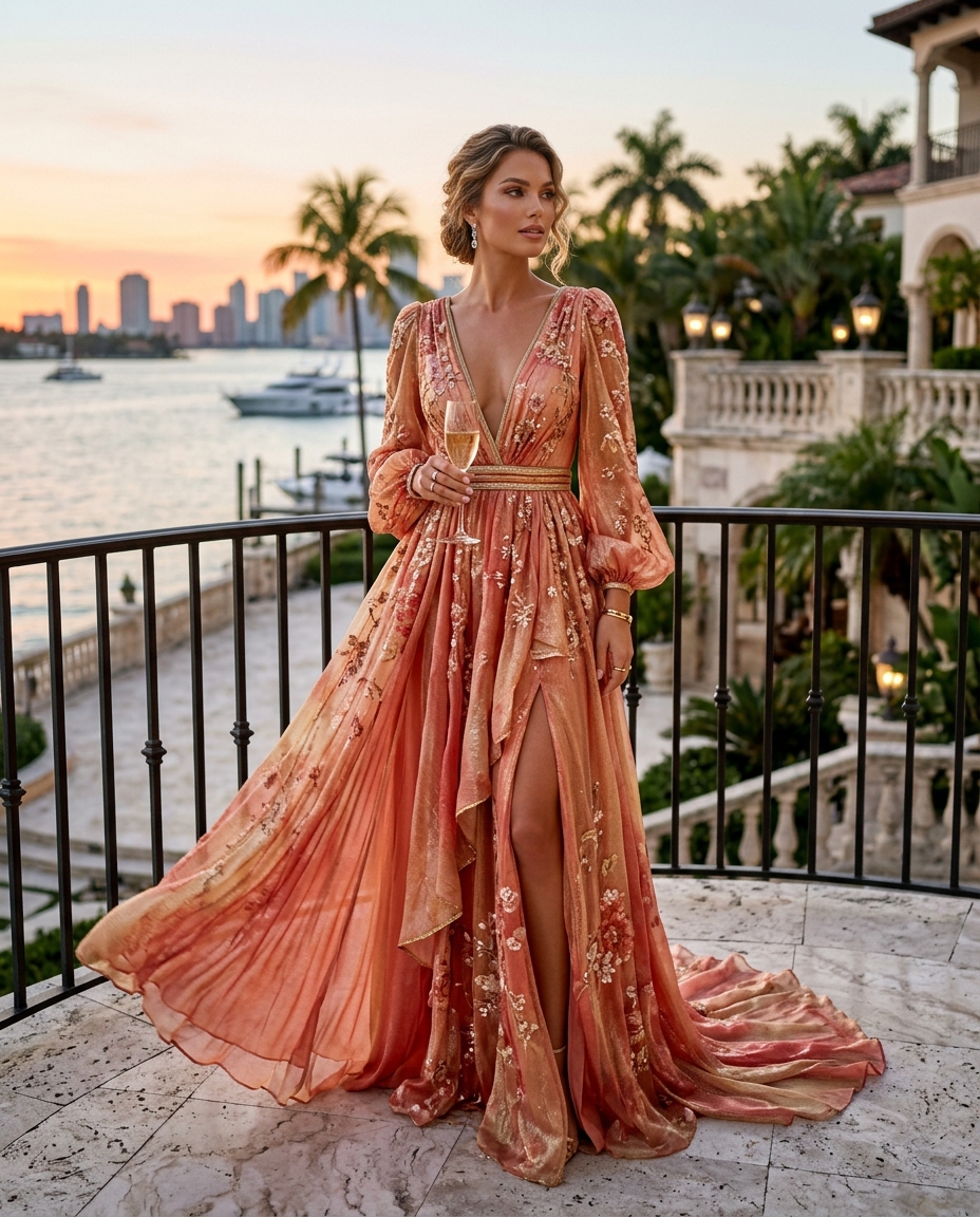 Gemma Deeks Style Guide: Resort chic gala gown in Florida Summer 2026