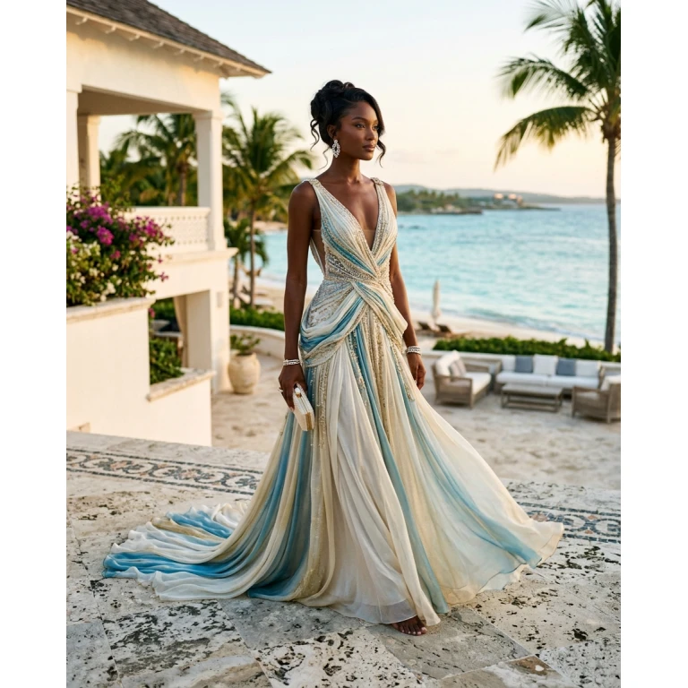 Gemma Deeks Style Guide: Resort chic gala gown in La Romana Summer 2026