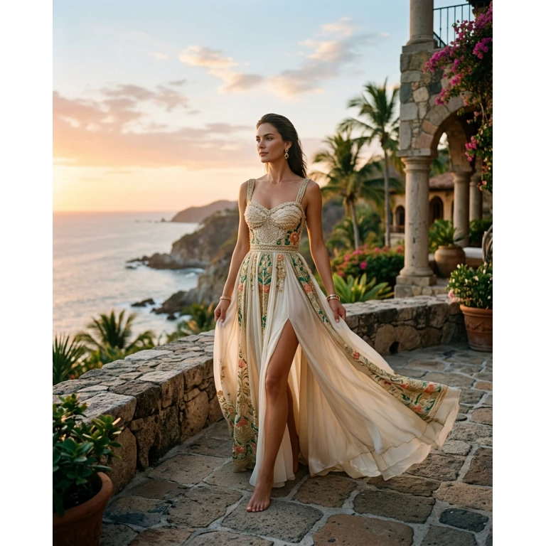 Gemma Deeks Style Guide: Resort chic gala gown in Mexico Summer 2026