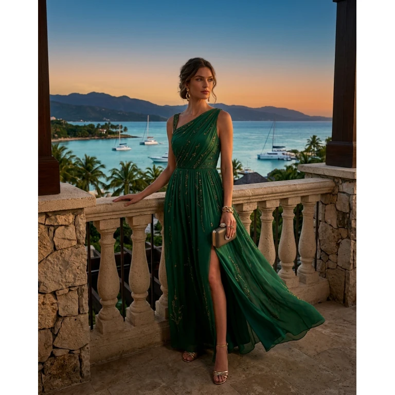 Gemma Deeks Style Guide: Resort chic gala gown in Montego Bay Summer 2026