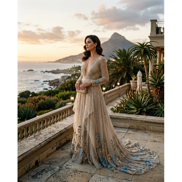 Gemma Deeks Style Guide: Resort chic gala gown in South Africa Summer 2026