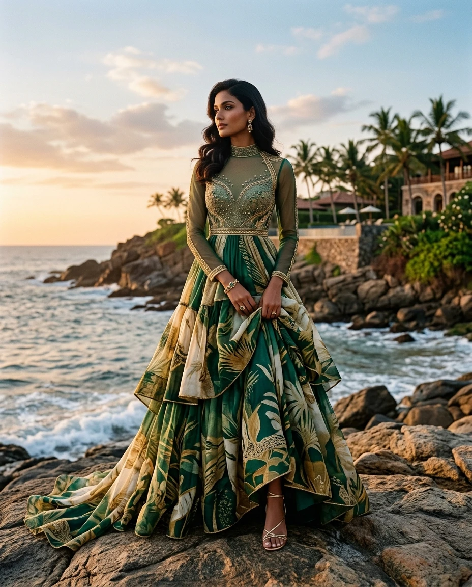 Gemma Deeks Style Guide: Resort chic gala gown in Sri Lanka Summer 2026