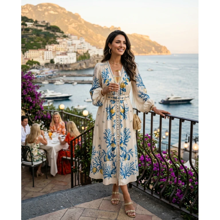 Gemma Deeks Style Guide: Resort chic Holiday parties in Amalfi Coast Summer 2026