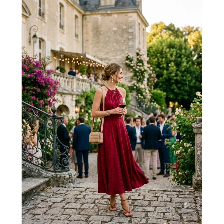 Gemma Deeks Style Guide: Resort chic Holiday parties in Burgundy Summer 2026