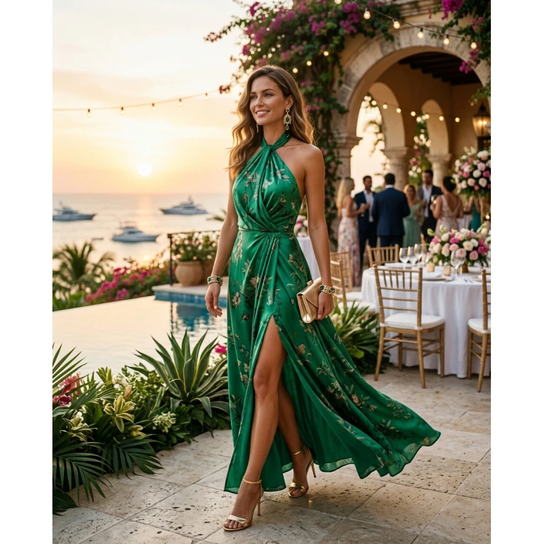 Gemma Deeks Style Guide: Resort chic wedding guest dress in Colombia Summer 2026