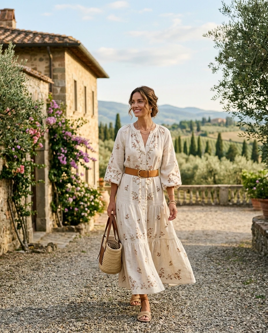 Gemma Deeks Style Guide: Resort Wear Anniversary in Tuscany Summer 2026