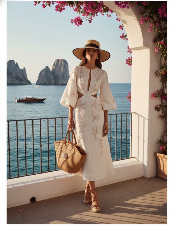 Gemma Deeks Style Guide: Resort Wear Designer Summer Dresses in Capri Summer 2026