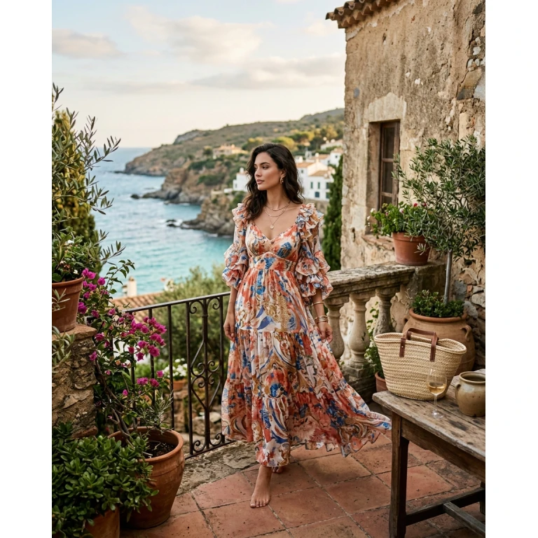 Gemma Deeks Style Guide: Resort Wear Designer Summer Dresses in Catalonia Summer 2026