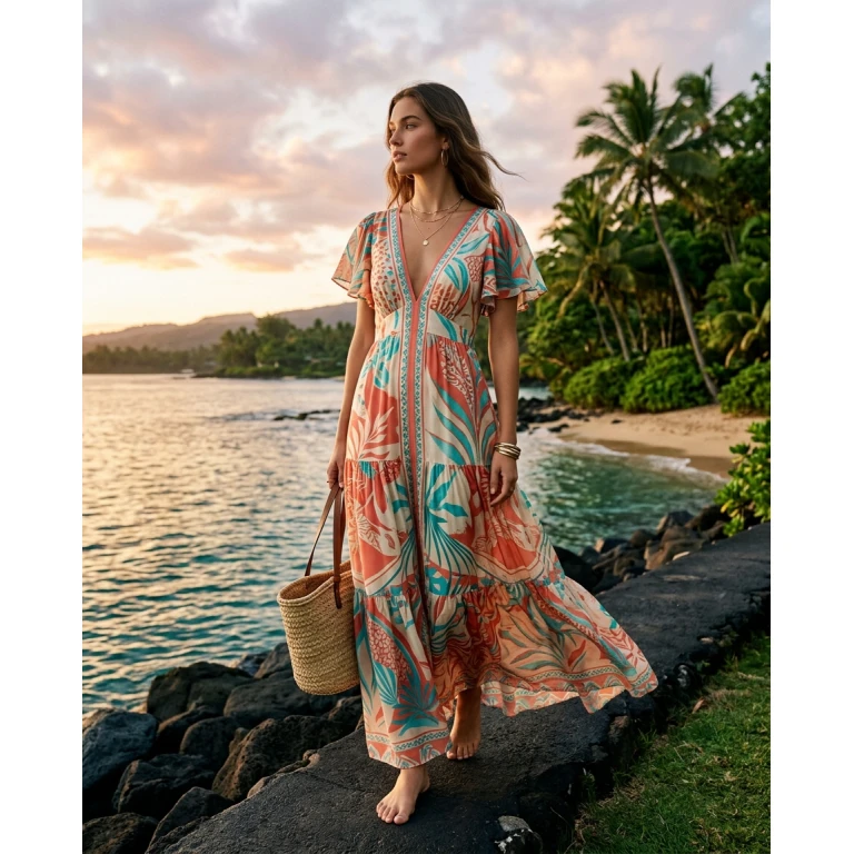Gemma Deeks Style Guide: Resort Wear Designer Summer Dresses in Hawaii Summer 2026