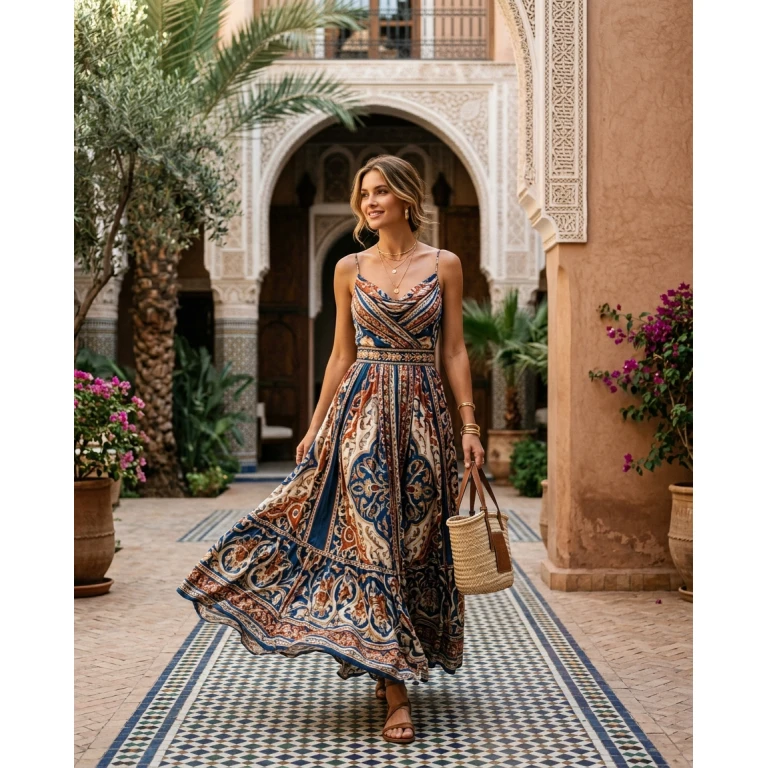 Gemma Deeks Style Guide: Resort Wear Designer Summer Dresses in Marrakech Summer 2026