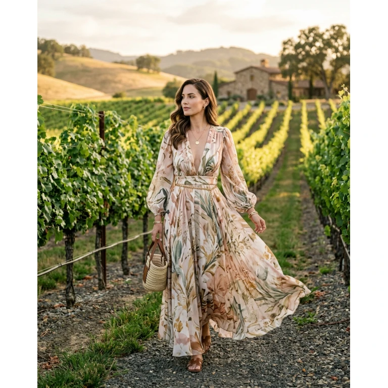 Gemma Deeks Style Guide: Resort Wear Designer Summer Dresses in Napa Valley Summer 2026