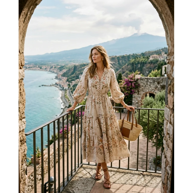 Gemma Deeks Style Guide: Resort Wear Designer Summer Dresses in Sicily Summer 2026