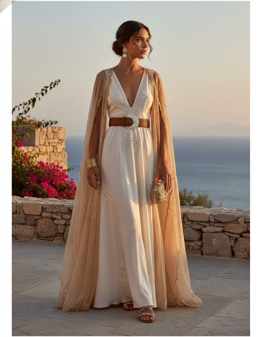 Gemma Deeks Style Guide: Resort Wear dinner outfit in Crete Summer 2026