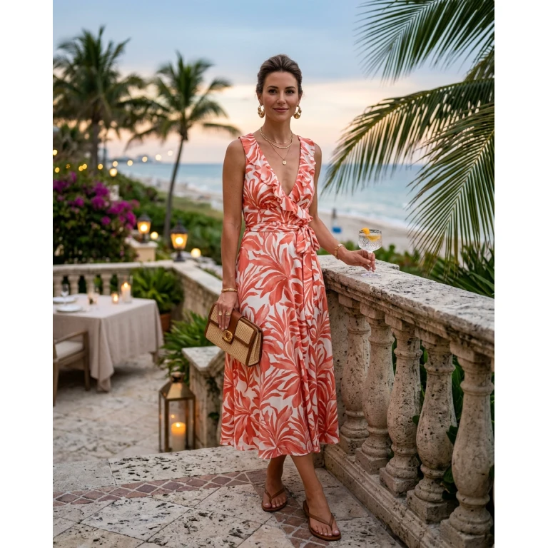 Gemma Deeks Style Guide: Resort Wear dinner outfit in Florida Summer 2026