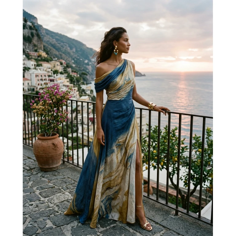 Gemma Deeks Style Guide: Resort Wear gala gown in Amalfi Coast Summer 2026