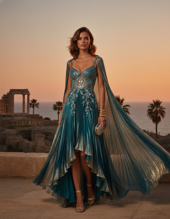 Gemma Deeks Style Guide: Resort Wear gala gown in Cyprus Summer 2026