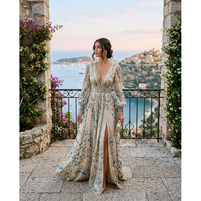 Gemma Deeks Style Guide: Resort Wear gala gown in France Summer 2026