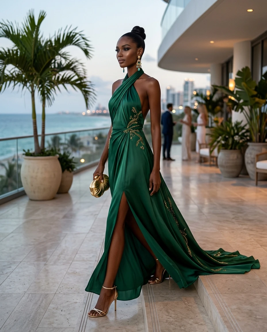 Gemma Deeks Style Guide: Resort Wear gala gown in Miami Summer 2026