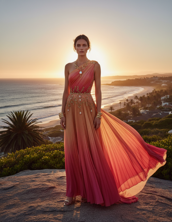 Gemma Deeks Style Guide: Resort Wear gala gown in South Africa Summer 2026