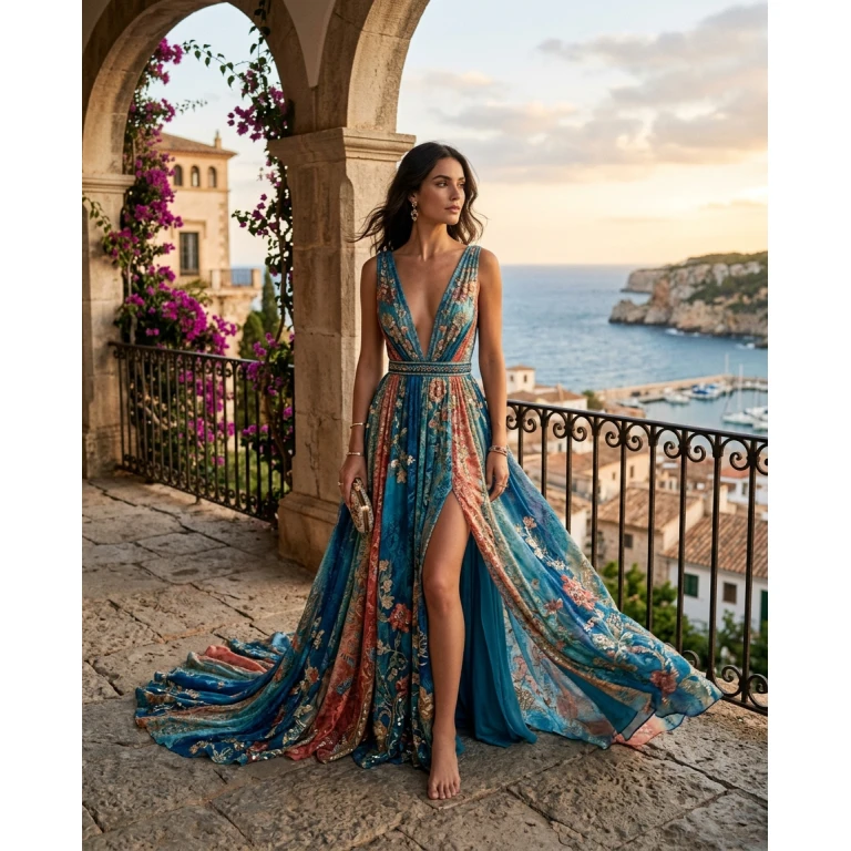 Gemma Deeks Style Guide: Resort Wear gala gown in Spain Summer 2026