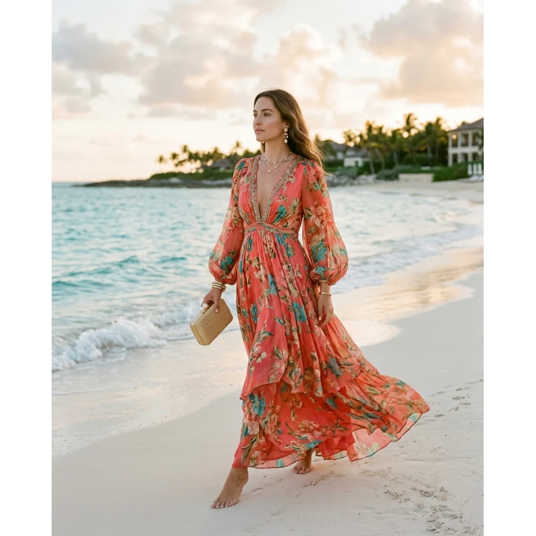 Gemma Deeks Style Guide: Resort Wear wedding guest dress in Bahamas Summer 2026