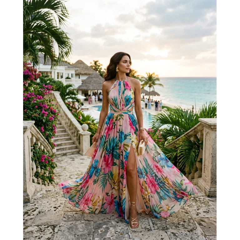 Gemma Deeks Style Guide: Resort Wear wedding guest dress in Montego Bay Summer 2026