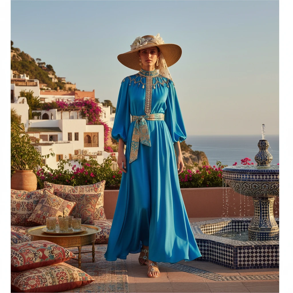 Gemma Deeks Style Guide: Resort Wear wedding guest dress in Moroco Summer 2026