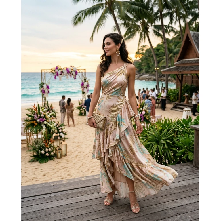 Gemma Deeks Style Guide: Resort Wear wedding guest dress in Thailand Summer 2026