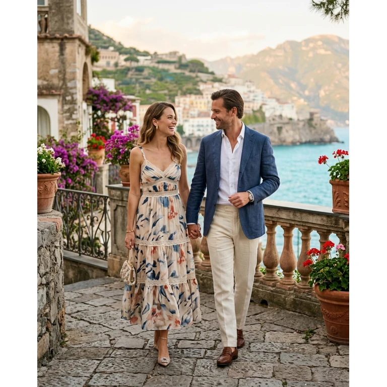 Gemma Deeks Style Guide: Semi Formal Anniversary in Amalfi Coast Summer 2026