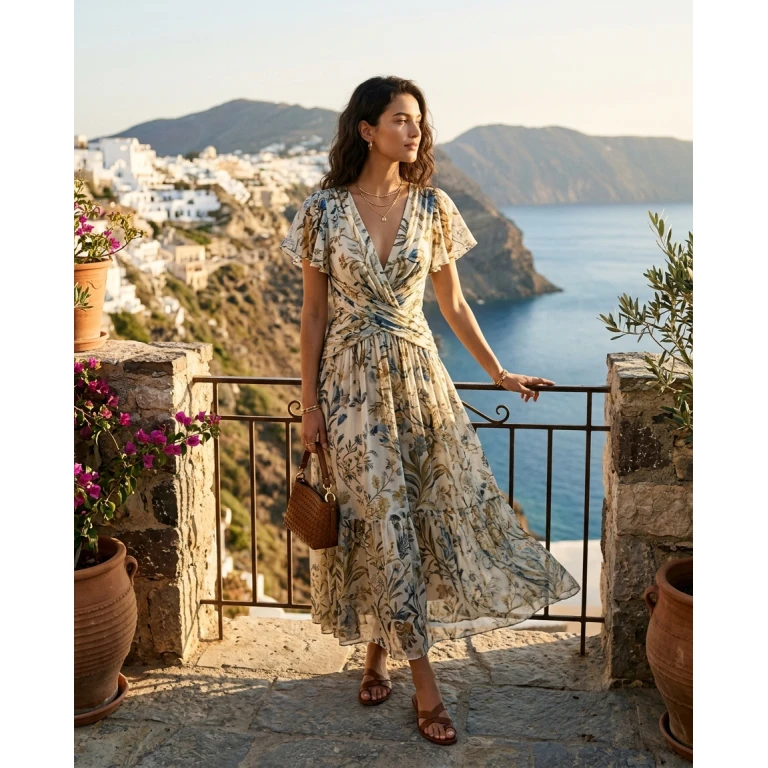 Gemma Deeks Style Guide: Semi Formal Designer Summer Dresses in Crete Summer 2026