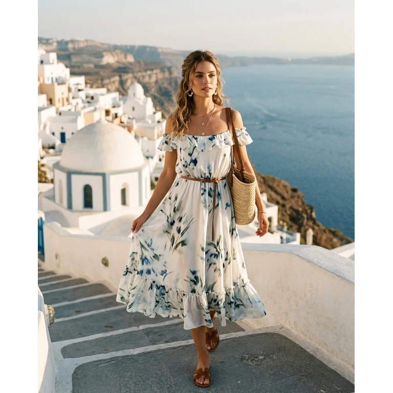 Gemma Deeks Style Guide: Semi Formal Designer Summer Dresses in Greece Summer 2026
