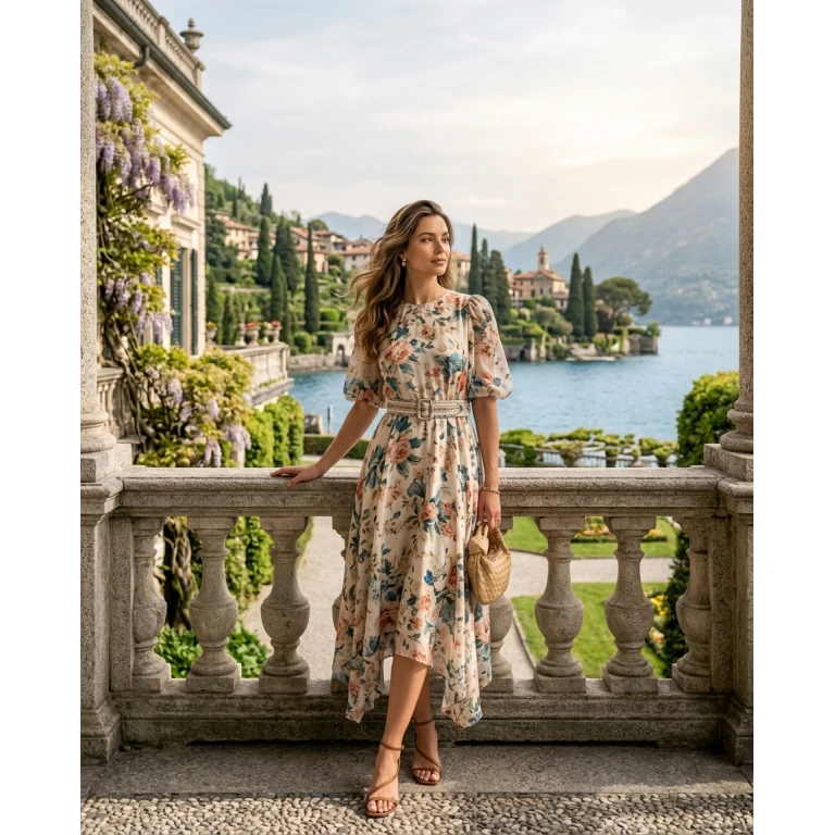 Gemma Deeks Style Guide: Semi Formal Designer Summer Dresses in Lake Como Summer 2026