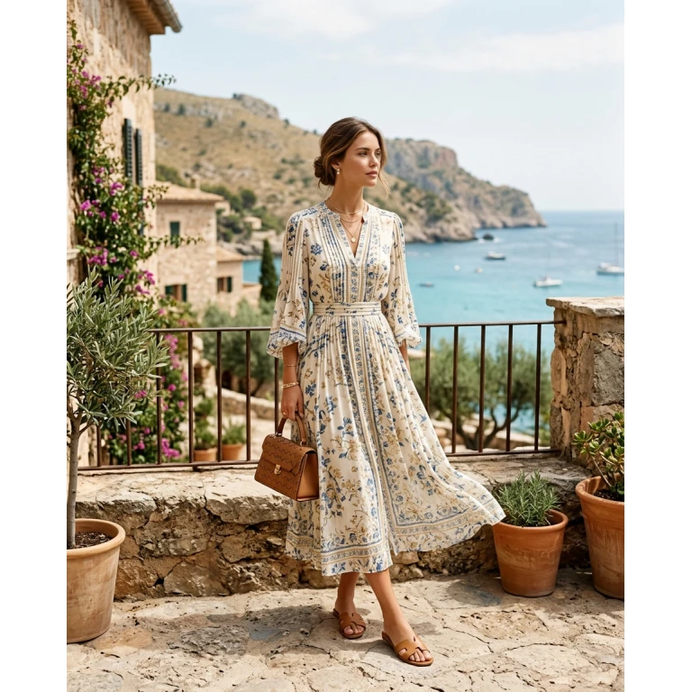 Gemma Deeks Style Guide: Semi Formal Designer Summer Dresses in Majorca Summer 2026