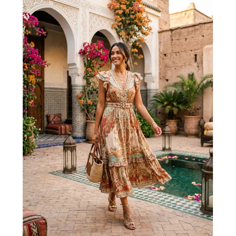Gemma Deeks Style Guide: Semi Formal Designer Summer Dresses in Marrakech Summer 2026