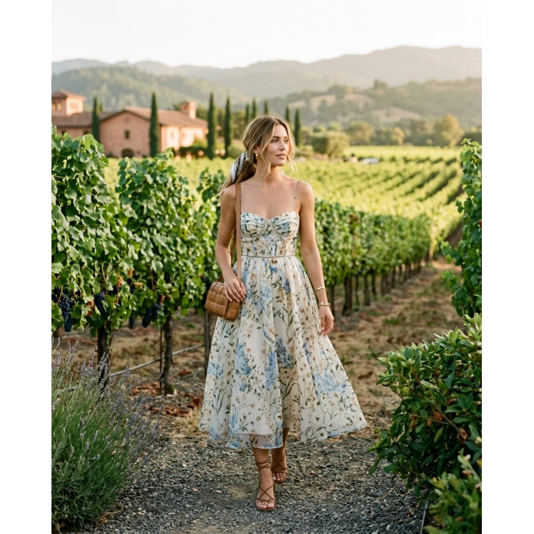 Gemma Deeks Style Guide: Semi Formal Designer Summer Dresses in Napa Valley Summer 2026