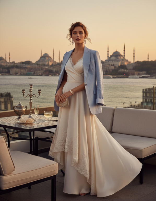 Gemma Deeks Style Guide: Semi Formal dinner outfit in Istanbul Summer 2026