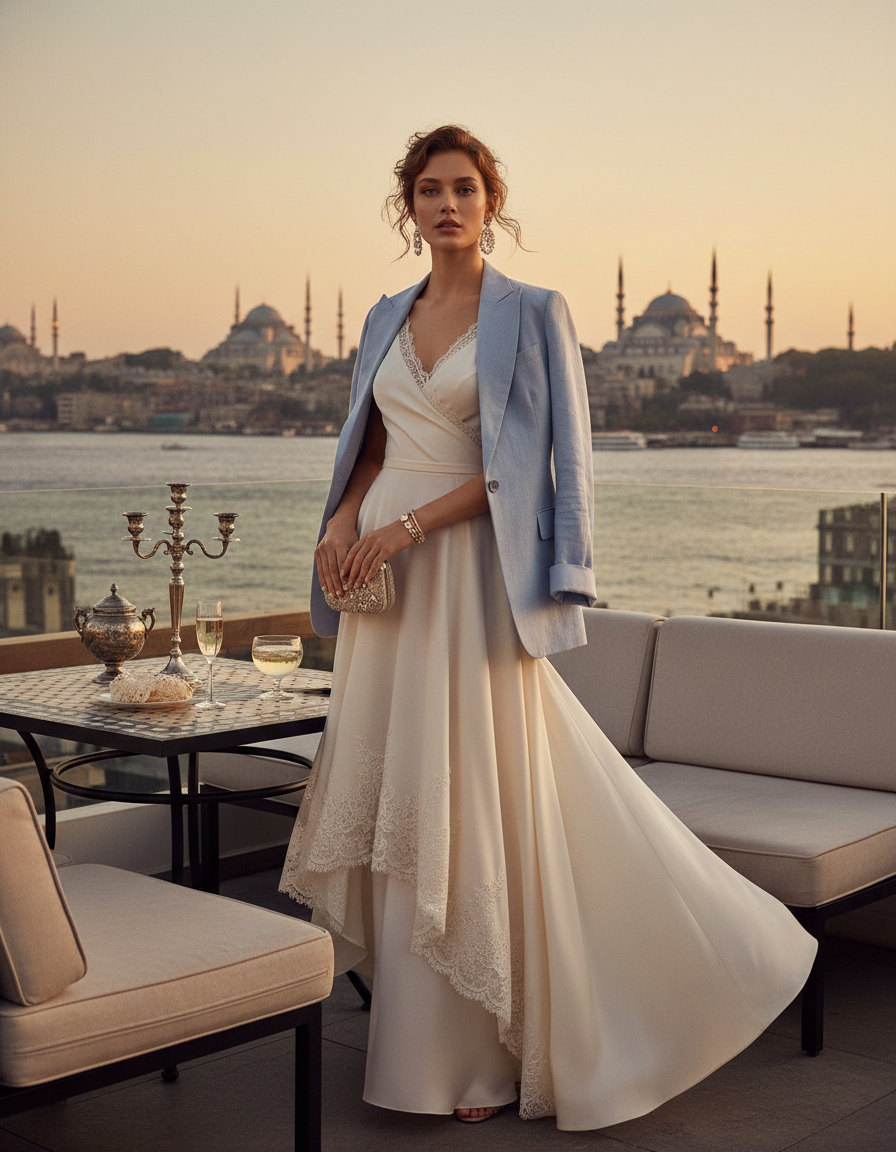Gemma Deeks Style Guide: Semi Formal dinner outfit in Istanbul Summer 2026