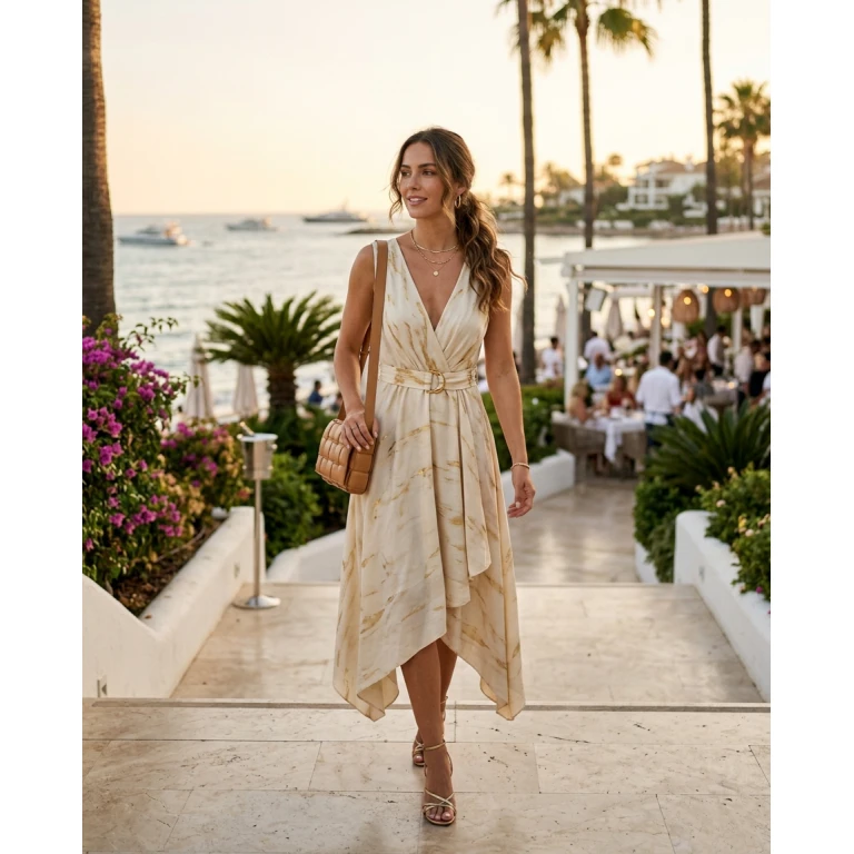 Gemma Deeks Style Guide: Semi Formal dinner outfit in Marbella Summer 2026