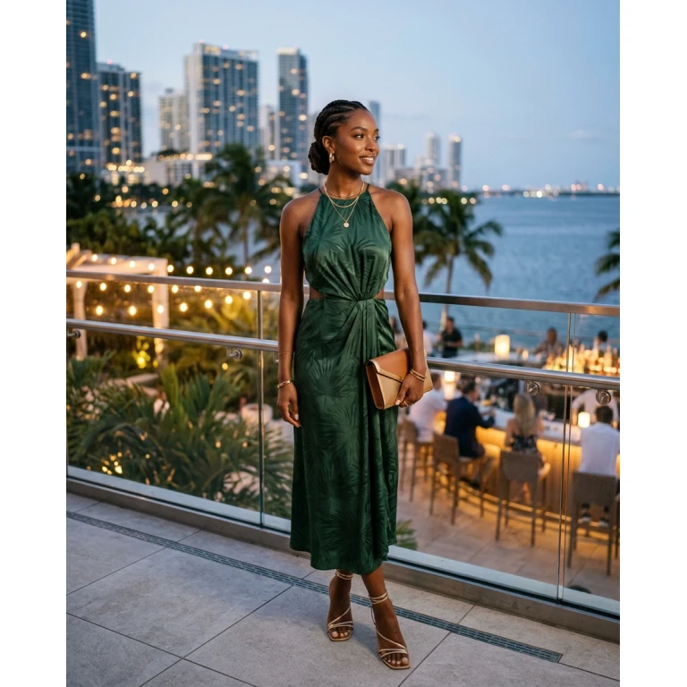Gemma Deeks Style Guide: Semi Formal dinner outfit in Miami Summer 2026