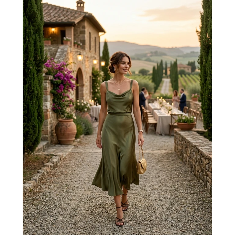 Gemma Deeks Style Guide: Semi Formal dinner outfit in Tuscany Summer 2026