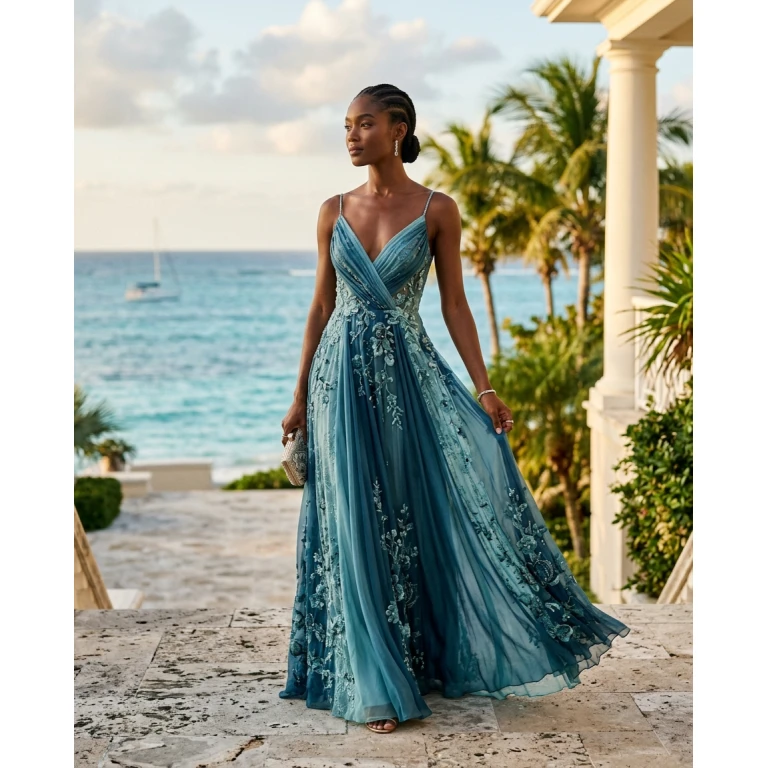 Gemma Deeks Style Guide: Semi Formal gala gown in Bahamas Summer 2026