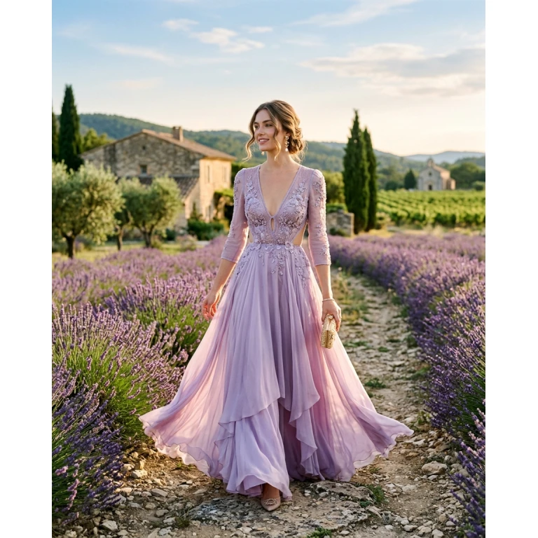 Gemma Deeks Style Guide: Semi Formal gala gown in Provence France Summer 2026